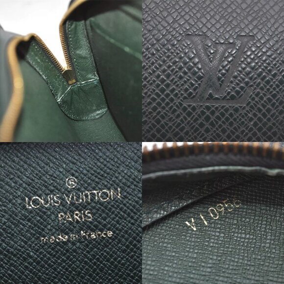 067229BH (L3) Louis Vuitton Clutch Bag Baikal Green Taiga Leather - Picture 10 of 11